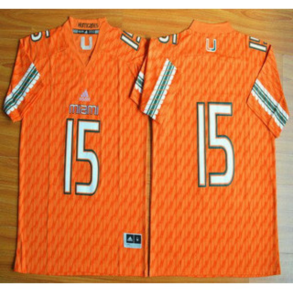 Miami Hurricanes #15 Brad Kaaya Orange 2015 College Football Jersey