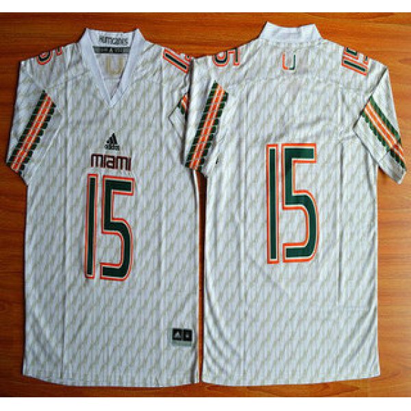 Miami Hurricanes #15 Brad Kaaya White 2015 College Football Jersey