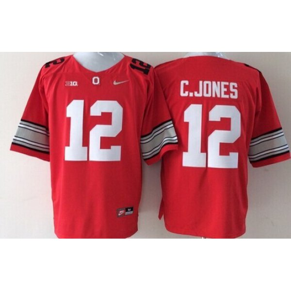 Ohio State Buckeyes #12 Cardale Jones 2015 Playoff Rose Bowl Special Event Diamond Quest Red Jersey