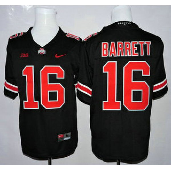 Ohio State Buckeyes #16 J.T. Barrett Black With Red College Football Nike Limited Jersey
