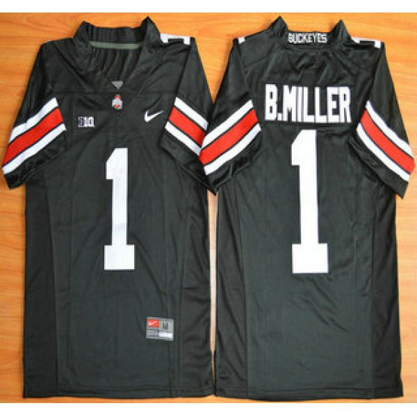 Ohio State Buckeyes #1 Baxton Miller Black 2015 College Football Nike Limited Jersey