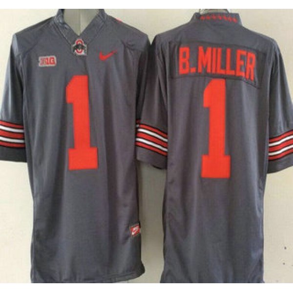 Ohio State Buckeyes #1 Baxton Miller Gray 2015 College Football Nike Limited Jersey