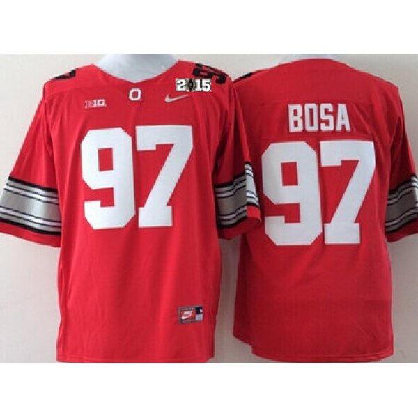 Ohio State Buckeyes #97 Joey Bosa 2015 Playoff Rose Bowl Special Event Diamond Quest Red 2015 BCS Patch Jersey