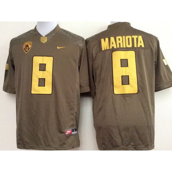 Oregon Duck #8 Marcus Mariota 2014 Brown Limited Jersey