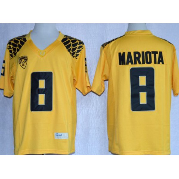 Oregon Ducks #8 Marcus Mariota 2013 Yellow Limited Jersey