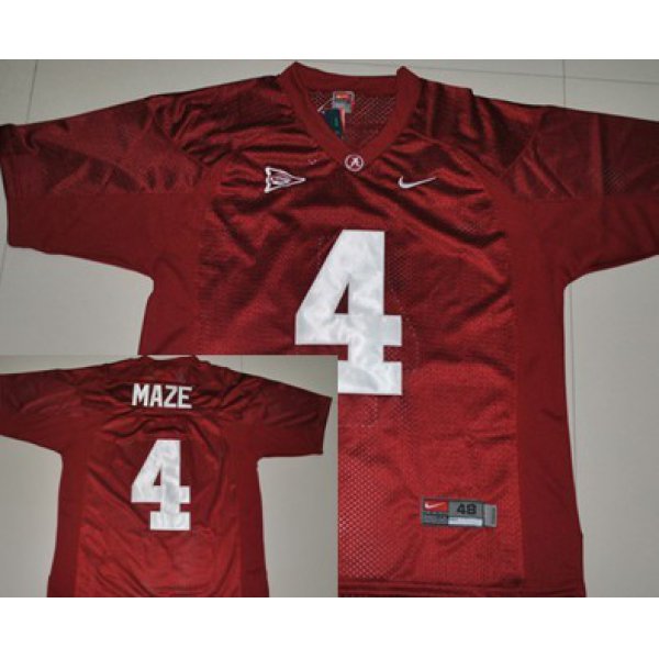 Alabama Crimson Tide #4 Marquis Maze Red Jersey