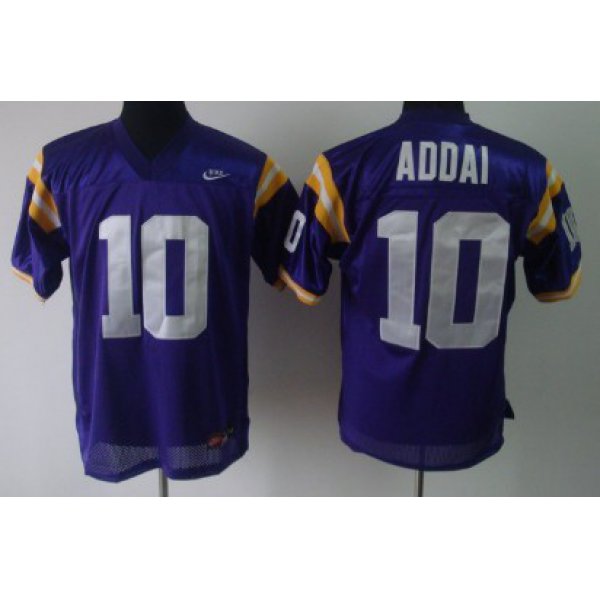 LSU Tigers #10 Joseph Addai Purple Jersey