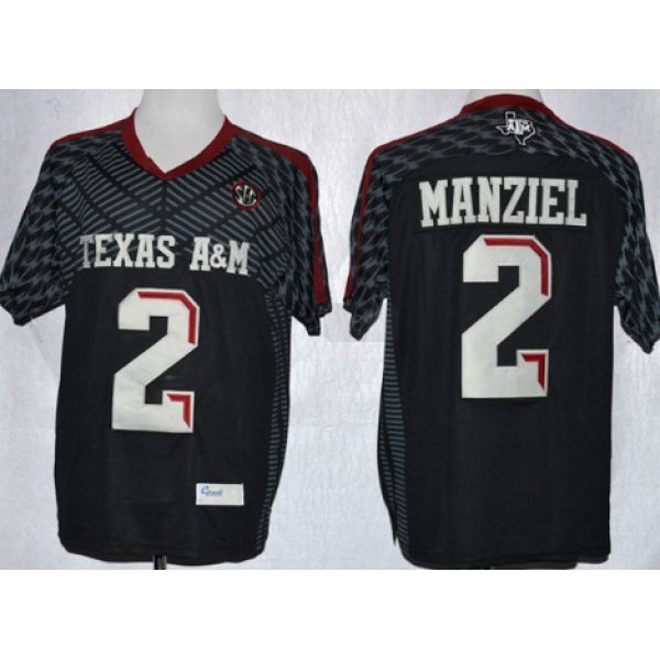 Texas A&M Aggies #2 Johnny Manziel 2013 Black Jersey
