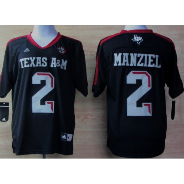 Texas A&M Aggies #2 Johnny Manziel Black Jersey