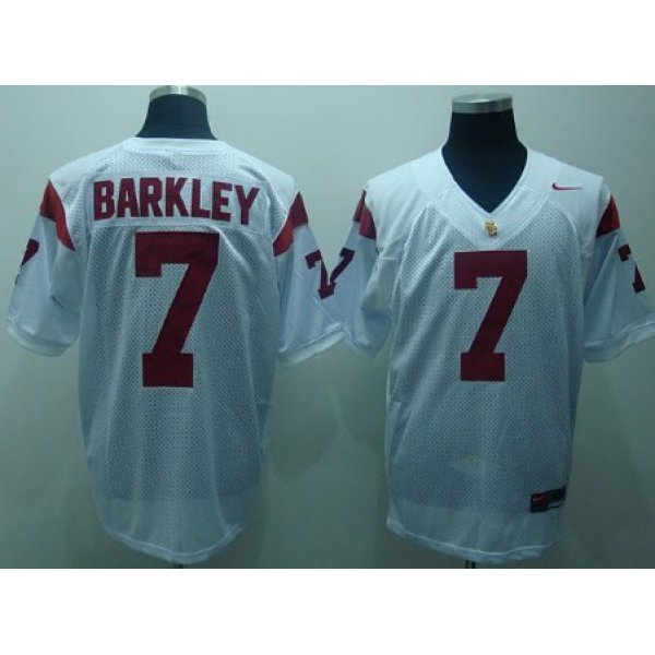 USC Trojans #7 Matt Barkley White Jersey