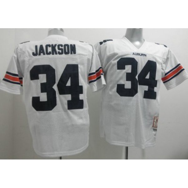 Auburn Tigers #34 Bo Jackson White Jersey