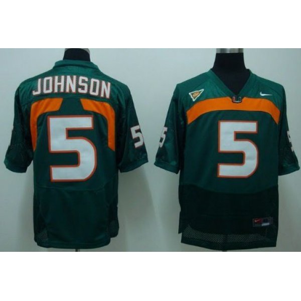 Miami Hurricanes #5 Johnson Green Jersey