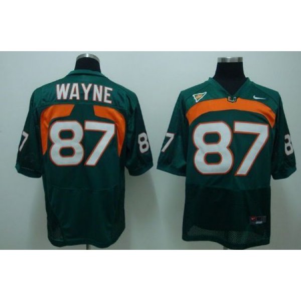Miami Hurricanes #87 Wayne Green Jersey
