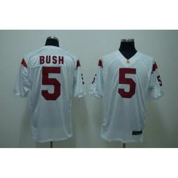 USC Trojans #5 Bush White Jersey