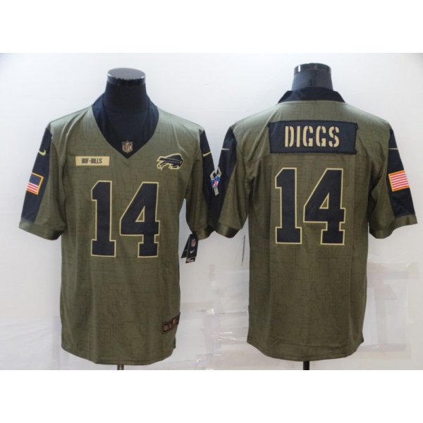 Men's Buffalo Bills #14 Stefon Diggs Nike Olive 2021 Salute To Service Limited Player Jersey