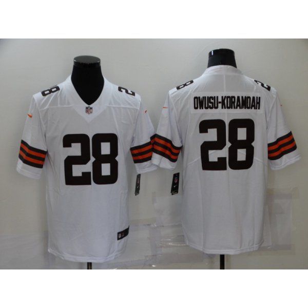 Men's Cleveland Browns #28 Jeremiah Owusu Koramoah White 2020 NEW Vapor Untouchable Stitched NFL Nike Limited Jersey