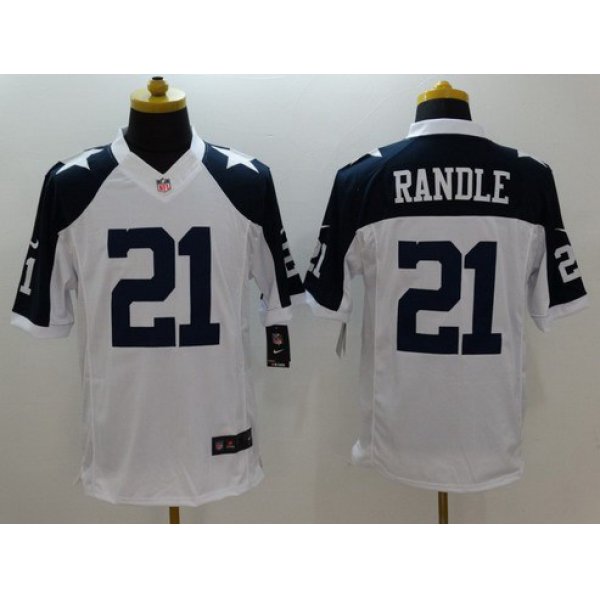 Men's Dallas Cowboys #21 Joseph Randle White Thanksgiving Alternate NFL Nike Limited Jersey