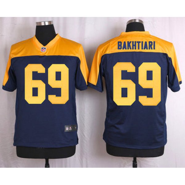 Men's Green Bay Packers #69 David Bakhtiari Navy Blue Gold Alternate NFL Nike Elite Jersey