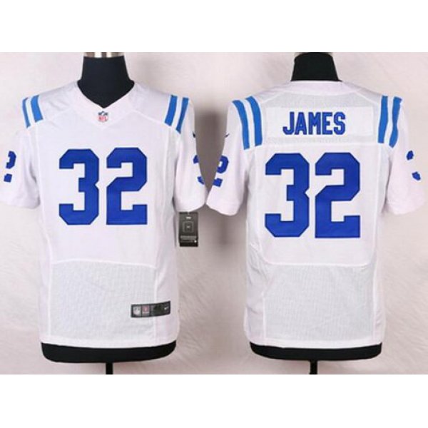 Men's Indianapolis Colts #32 Edgerrin James White Retired Player NFL Nike Elite Jersey