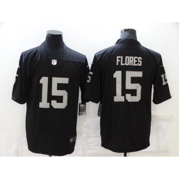 Men's Las Vegas Raiders #15 Tom Flores Black 2021 Vapor Untouchable Stitched NFL Nike Limited Jersey