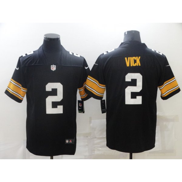 Men's Pittsburgh Steelers #2 Mike Vick Black Vapor Untouchable Stitched NFL Nike Throwback Limited Jersey