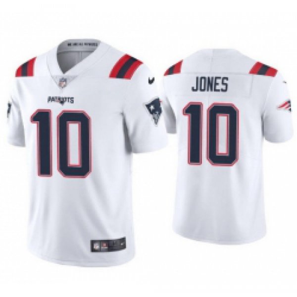 Men New England Patriots #10 Mac Jones White 2021 Vapor Limited Football Jersey