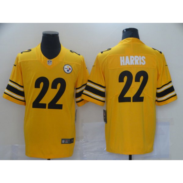 Men Pittsburgh Steelers 22 Harris Yellow Nike Vapor Untouchable Limited 2021 NFL Jersey