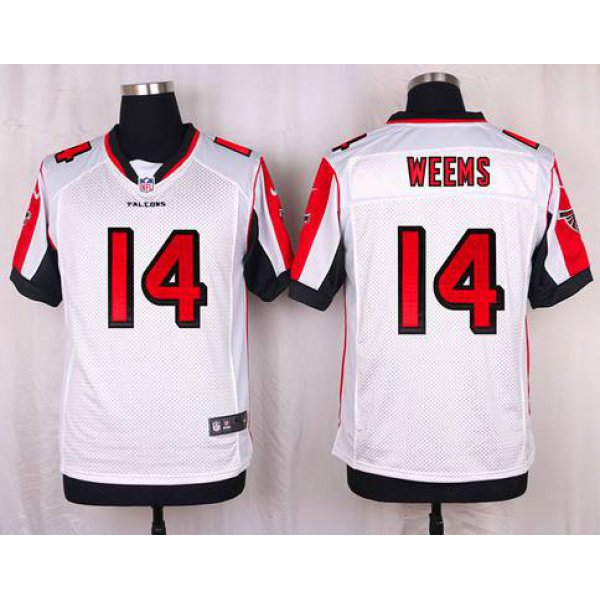 Men's Atlanta Falcons #14 Eric Weems White Road NFL Nike Elite Jersey