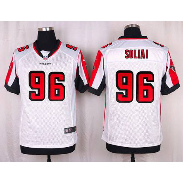 Men's Atlanta Falcons #96 Paul Soliai White Road NFL Nike Elite Jersey