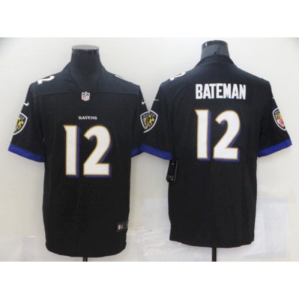 Men's Baltimore Ravens #12 Rashod Bateman Black 2021 Leopard Jersey