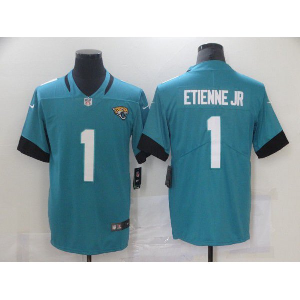 Men's Jacksonville Jaguars #1 Travis Etienne Jr Blue 2021 Vapor Untouchable Stitched NFL Nike Limited Jersey