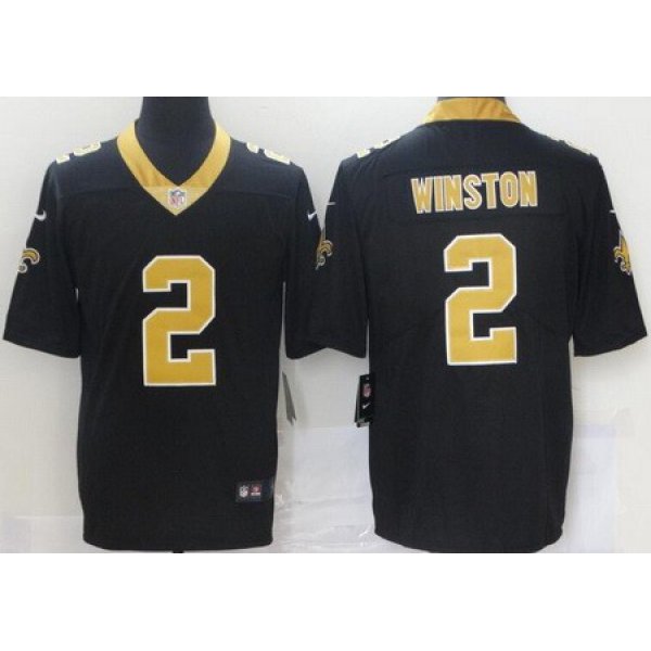 Men's New Orleans Saints #2 Jameis Winston Black 2021 Vapor Untouchable Stitched NFL Nike Limited Jersey