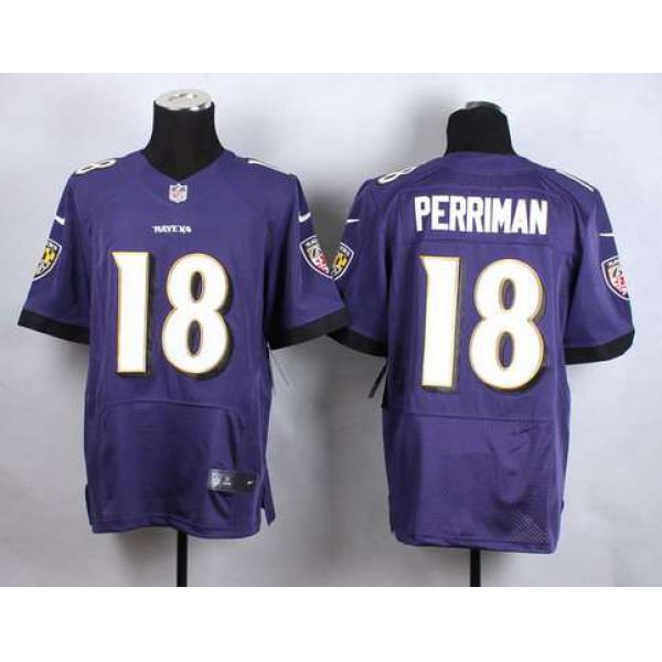 Men's Baltimore Ravens #18 Breshad Perriman Nike Purple Elite Jersey