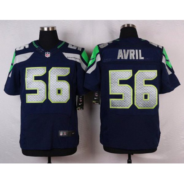 Men's Seattle Seahawks #56 Cliff Avril Navy Blue Team Color NFL Nike Elite Jersey