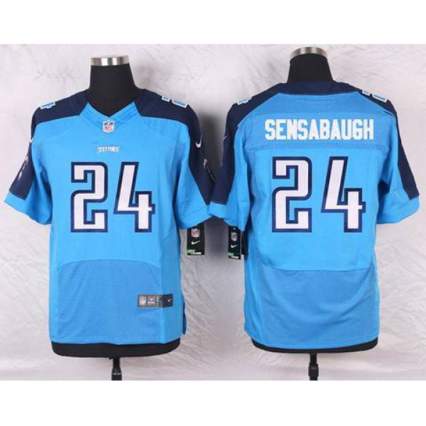 Men's Tennessee Titans #24 Coty Sensabaugh Light Blue Team Color NFL Nike Elite Jersey