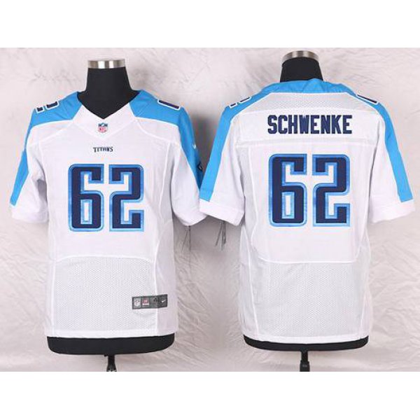 Men's Tennessee Titans #62 Brian Schwenke White Road NFL Nike Elite Jersey