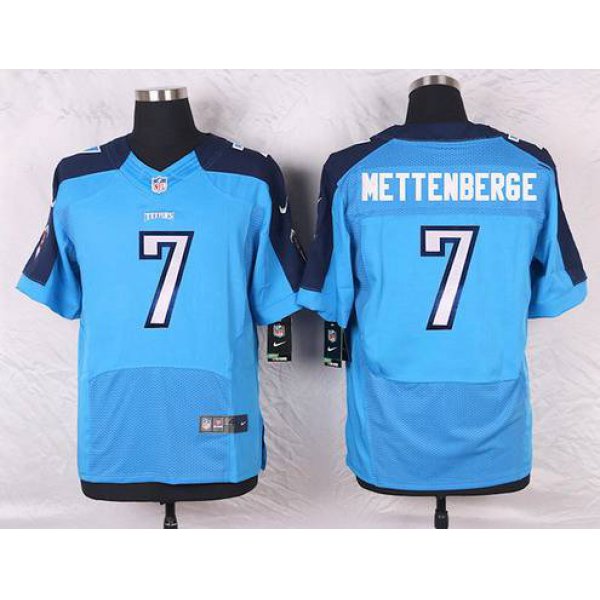 Men's Tennessee Titans #7 Zach Mettenberger Light Blue Team Color NFL Nike Elite Jersey
