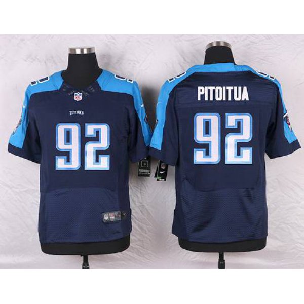 Men's Tennessee Titans #92 Ropati Pitoitua Navy Blue Alternate NFL Nike Elite Jersey