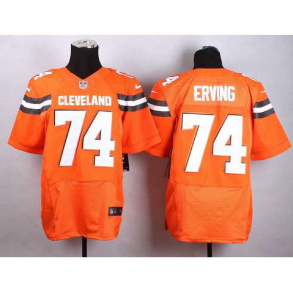 Nike Cleveland Browns #74 Cameron Erving 2015  Orange Elite Jersey