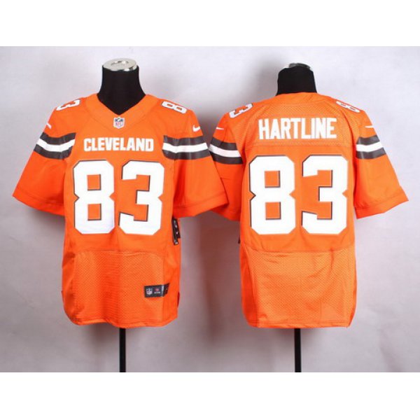 Nike Cleveland Browns #83 Brian Hartline 2015 Orange Elite Jersey