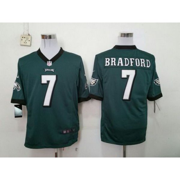 Nike Philadelphia Eagles #7 Sam Bradford Dark Green Game Jersey