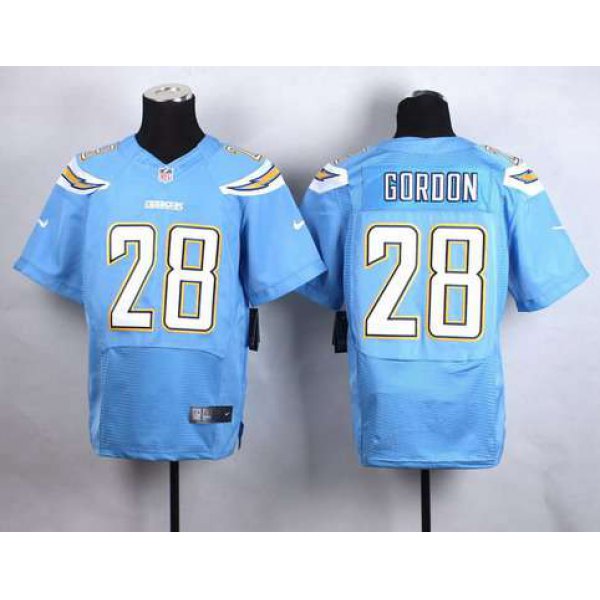 Nike San Diego Chargers #28 Melvin Gordon 2013 Light Blue Elite Jersey