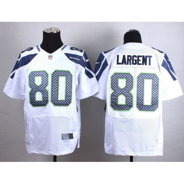 Nike Seattle Seahawks #80 Steve Largent White Elite Jersey