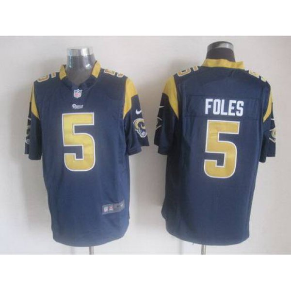 Nike St. Louis Rams #5 Nick Foles Navy Blue Game Jersey