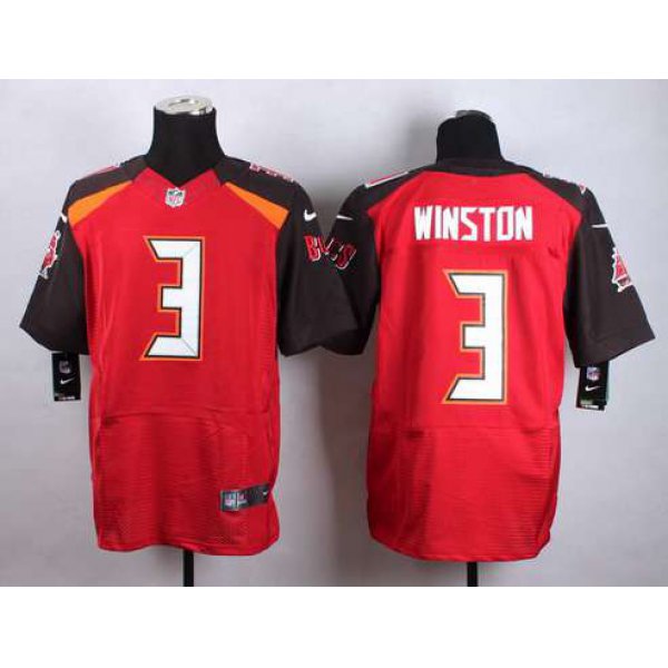 Tampa Bay Buccaneers #3 Jameis Winston 2015 NFL Draft 1st Overall Pick Nike Red Elite Jersey