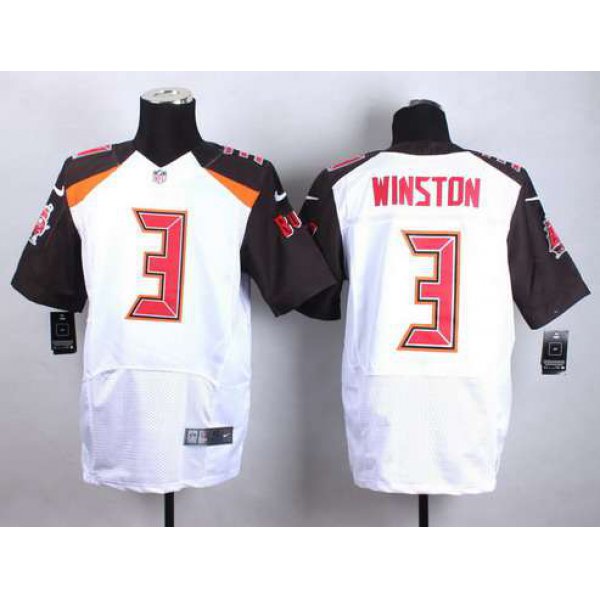 Tampa Bay Buccaneers #3 Jameis Winston 2015 NFL Draft 1st Overall Pick Nike White Elite Jersey