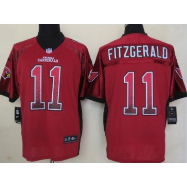 Nike Arizona Cardinals #11 Larry Fitzgerald Drift Fashion Red Elite Jersey