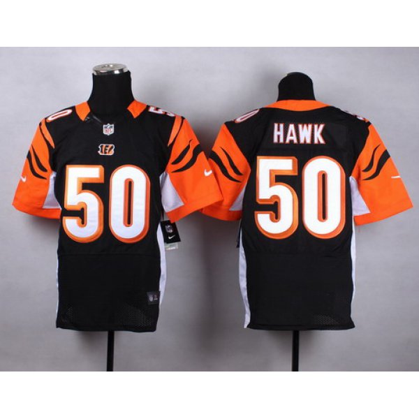 Nike Cincinnati Bengals #50 A.J. Hawk Black Elite Jersey