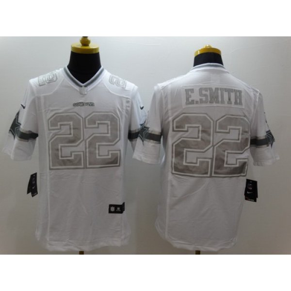 Nike Dallas Cowboys #22 Emmitt Smith Platinum White Limited Jersey