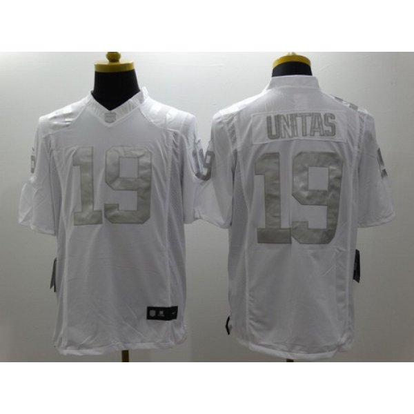 Nike Indianapolis Colts #19 Johnny Unitas Platinum White Limited Jersey